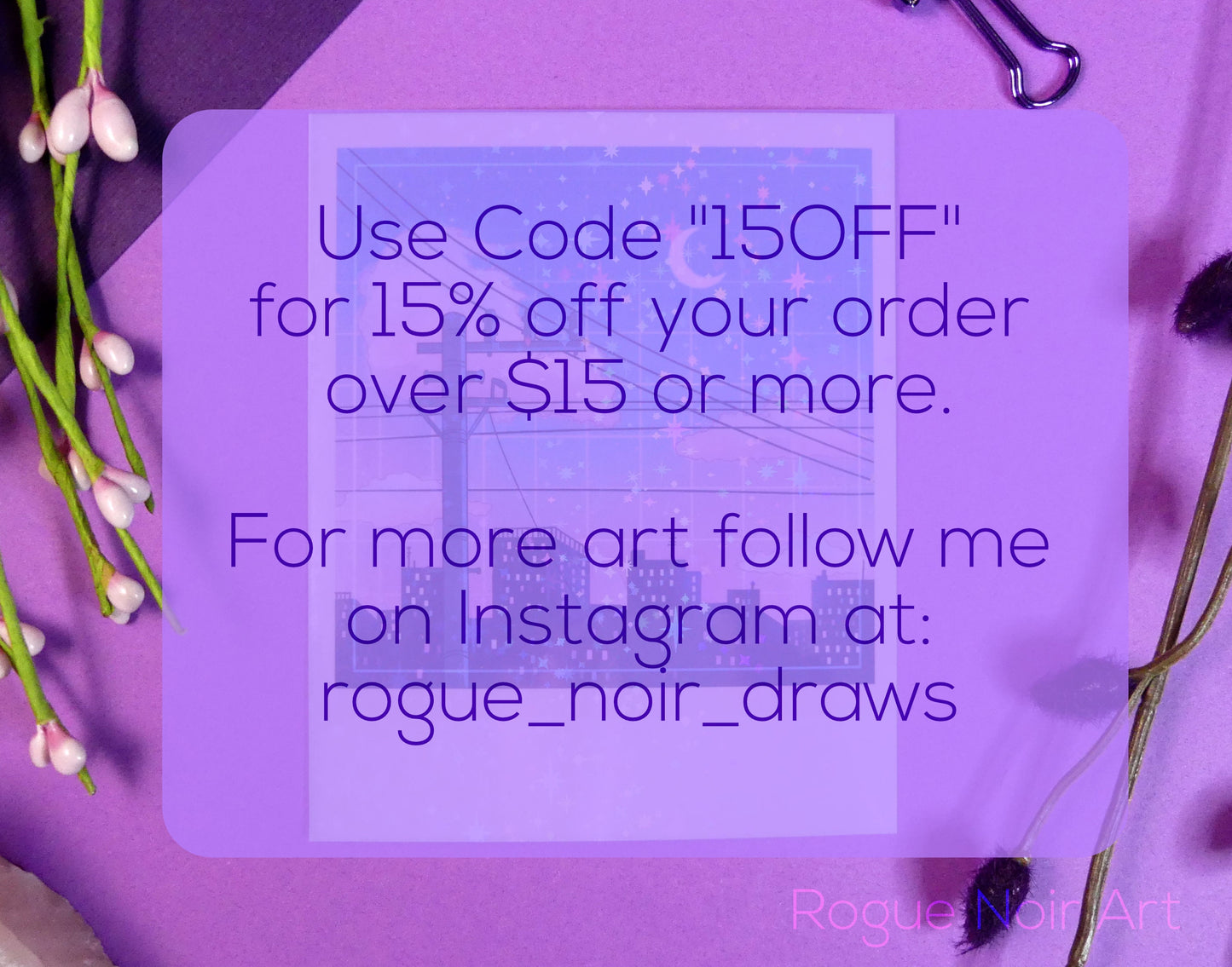 Holographic Polaroid Art Print: Lofi City | Aesthetic Mini Art Print