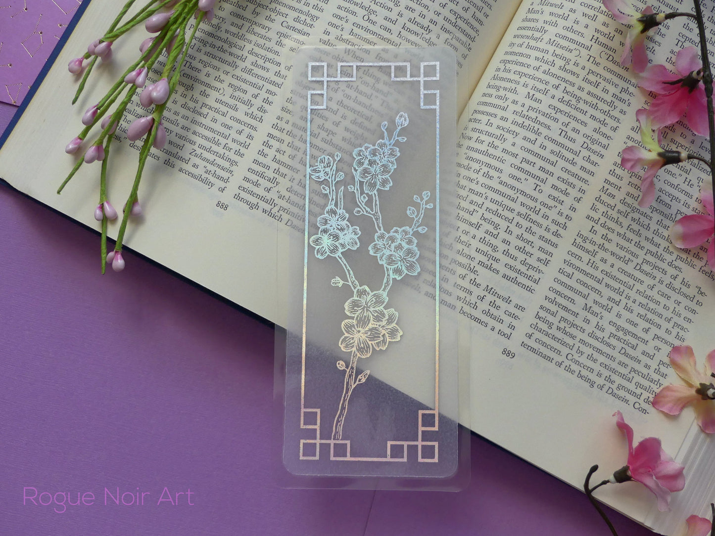 Sakura Foil Bookmark | Holographic Silver, Magenta, Pink, or Lilac