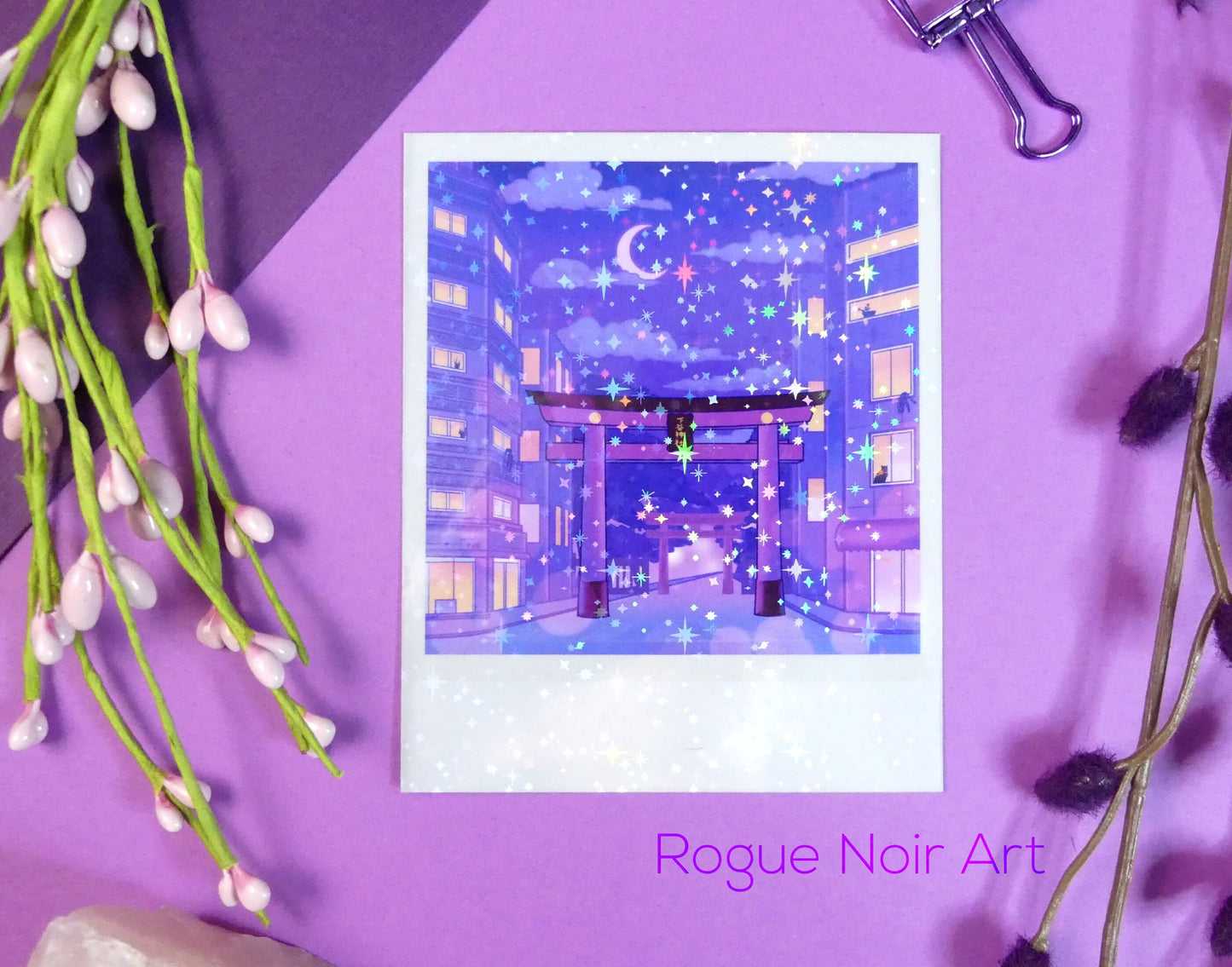Holographic Polaroid Art Print: Tokyo Torii Gate