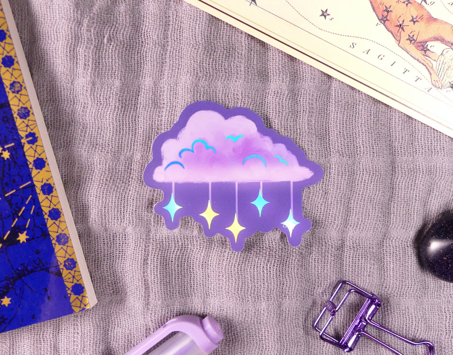 Lofi Cloud Sticker With Holographic Foil
