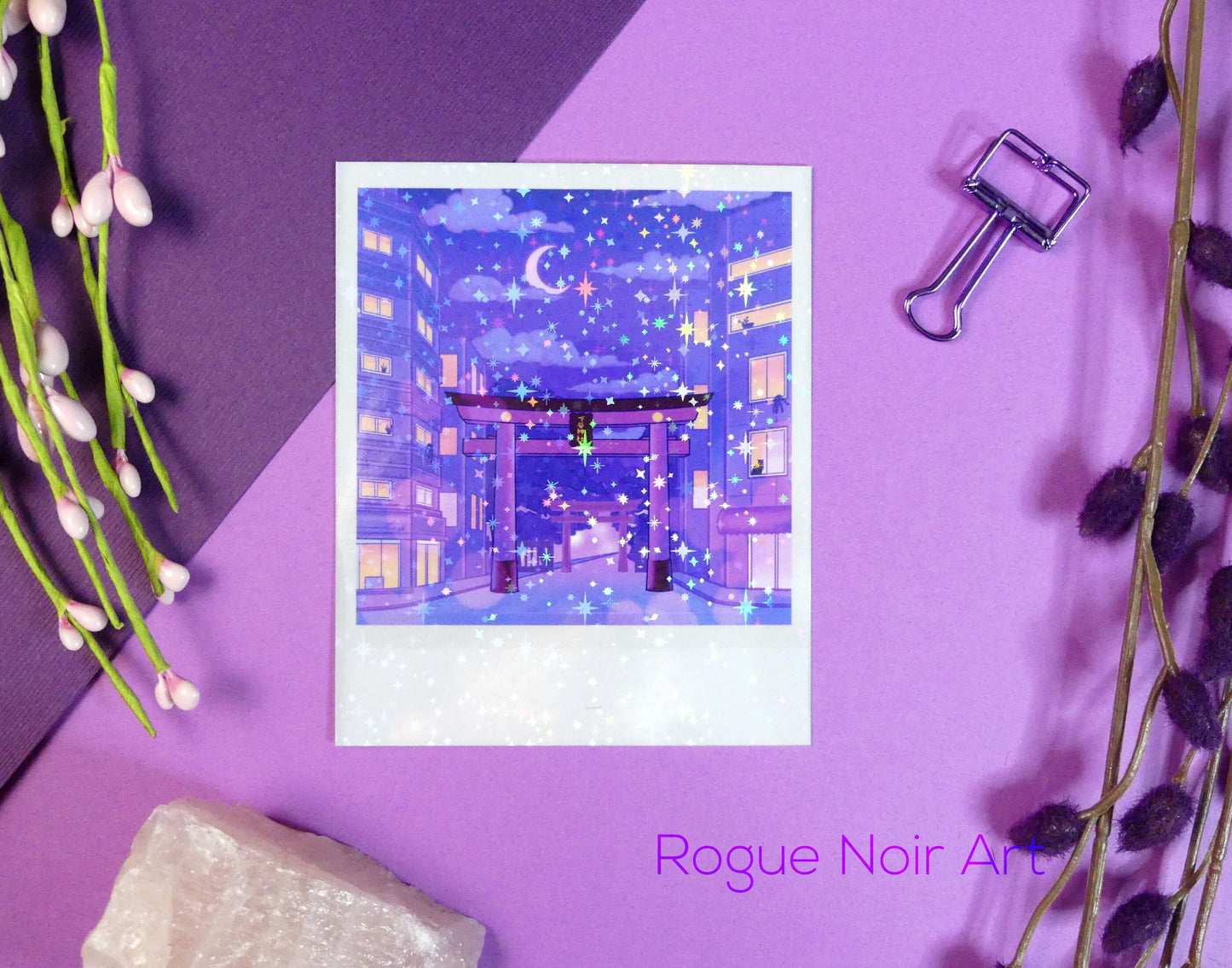 Holographic Polaroid Art Print: Tokyo Torii Gate