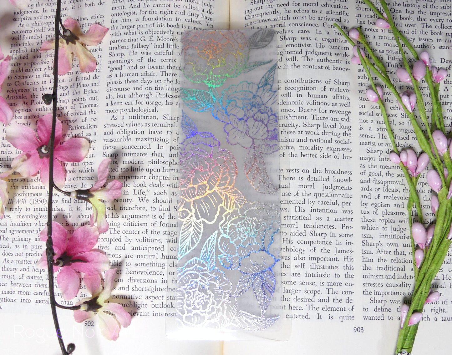 Peony Flower Bookmark - Holographic