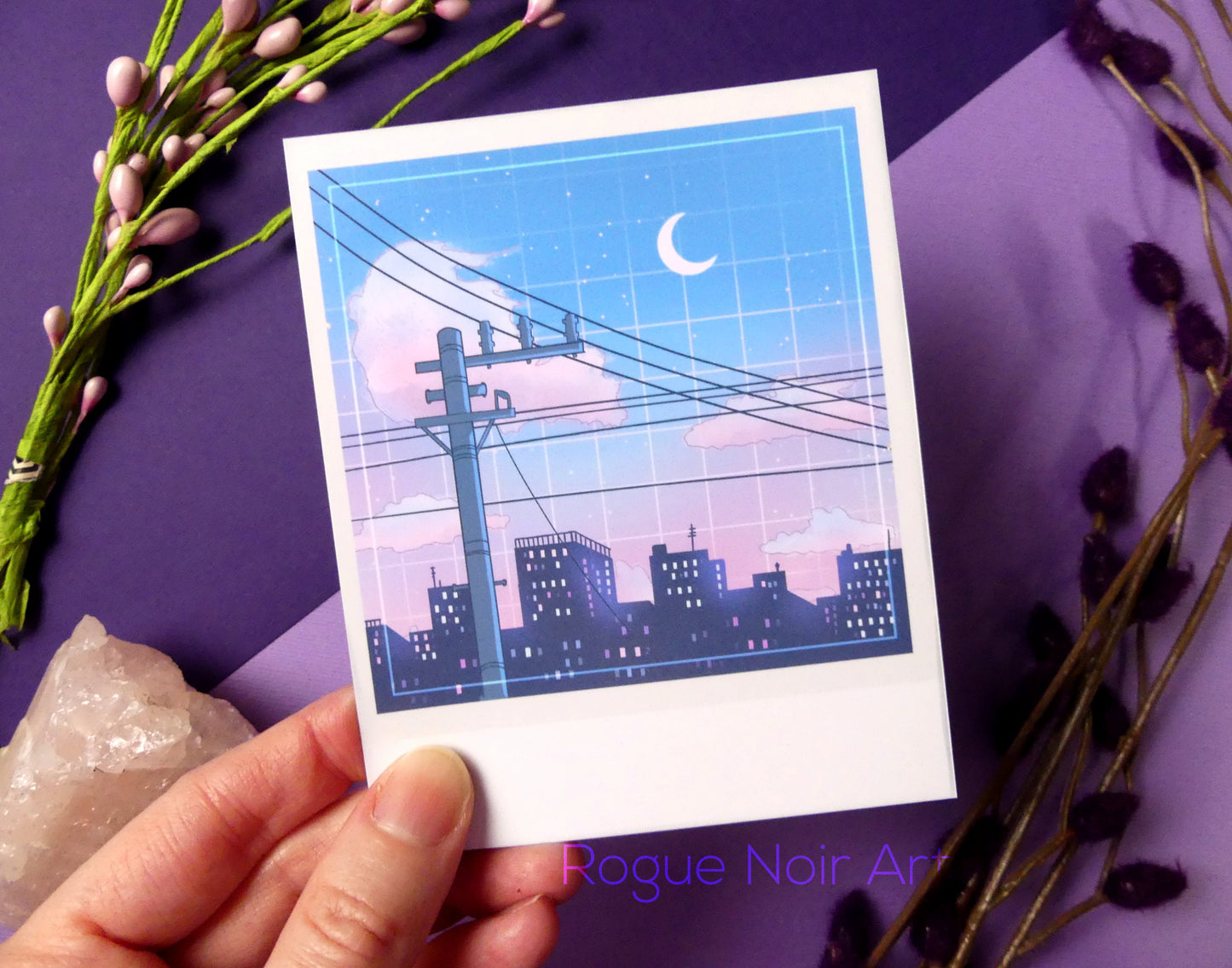 Polaroid Art Print: Lofi City Aesthetic Mini Art Print