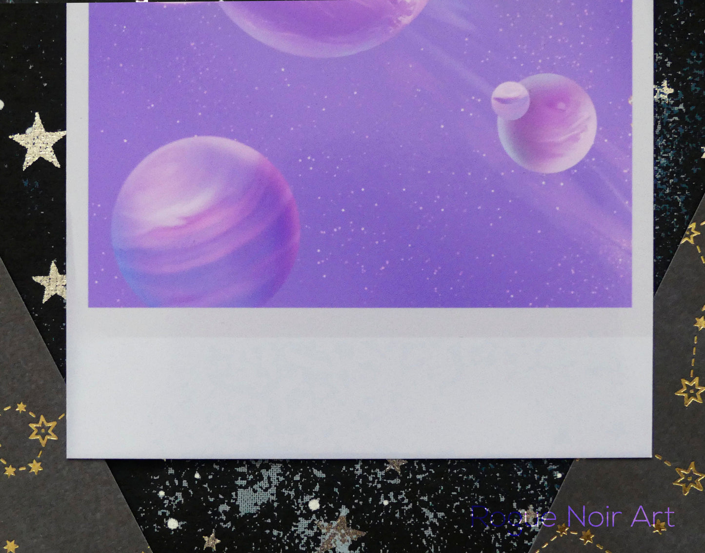Polaroid Art Print: Pastel Planets