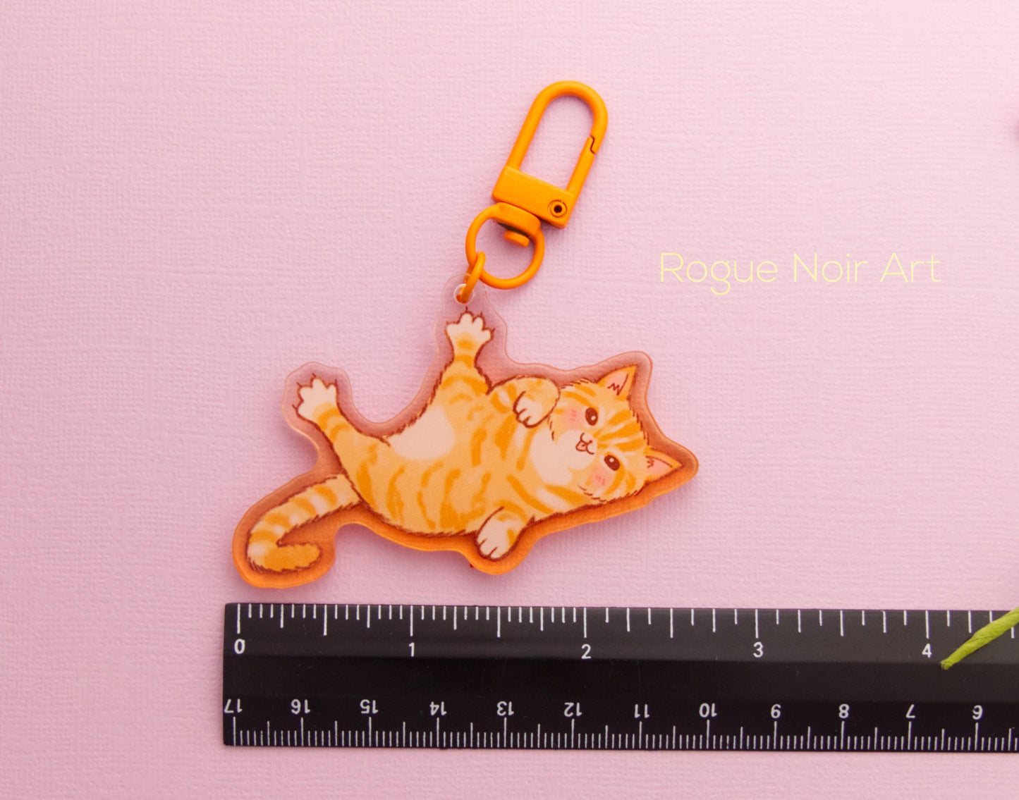Cute Orange Cat Acrylic Keychain