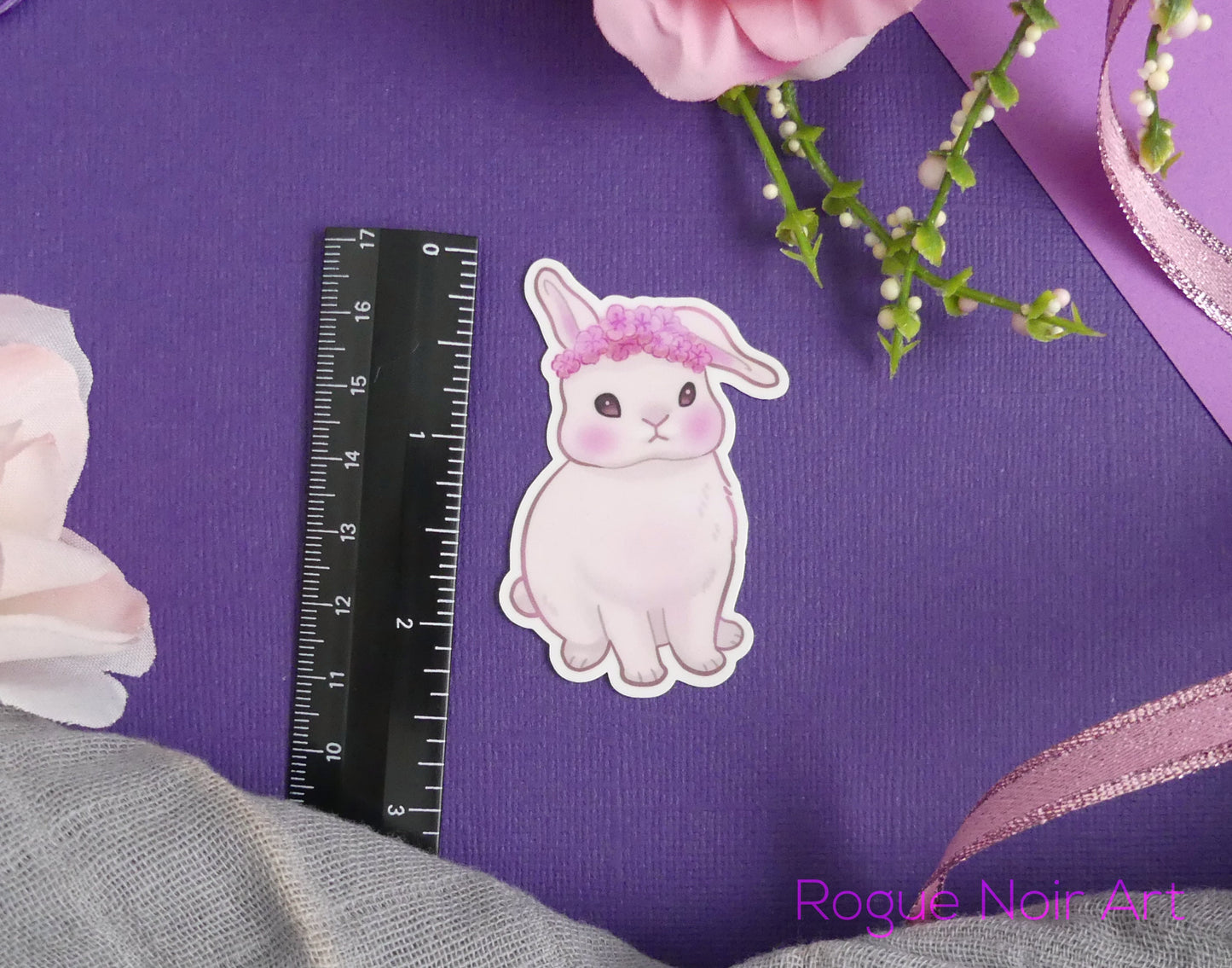 Cute Bunny Stickers: Holographic or Matte