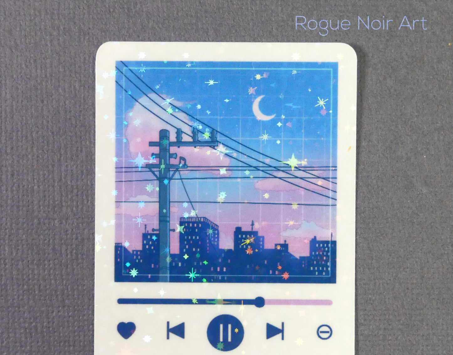 Holographic Lofi Sticker: Aesthetic Music Player