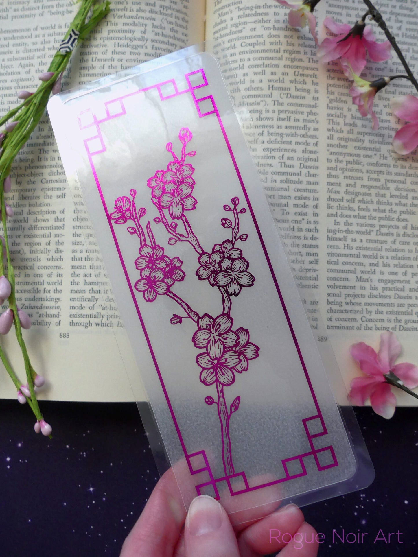 Sakura Foil Bookmark | Holographic Silver, Magenta, Pink, or Lilac