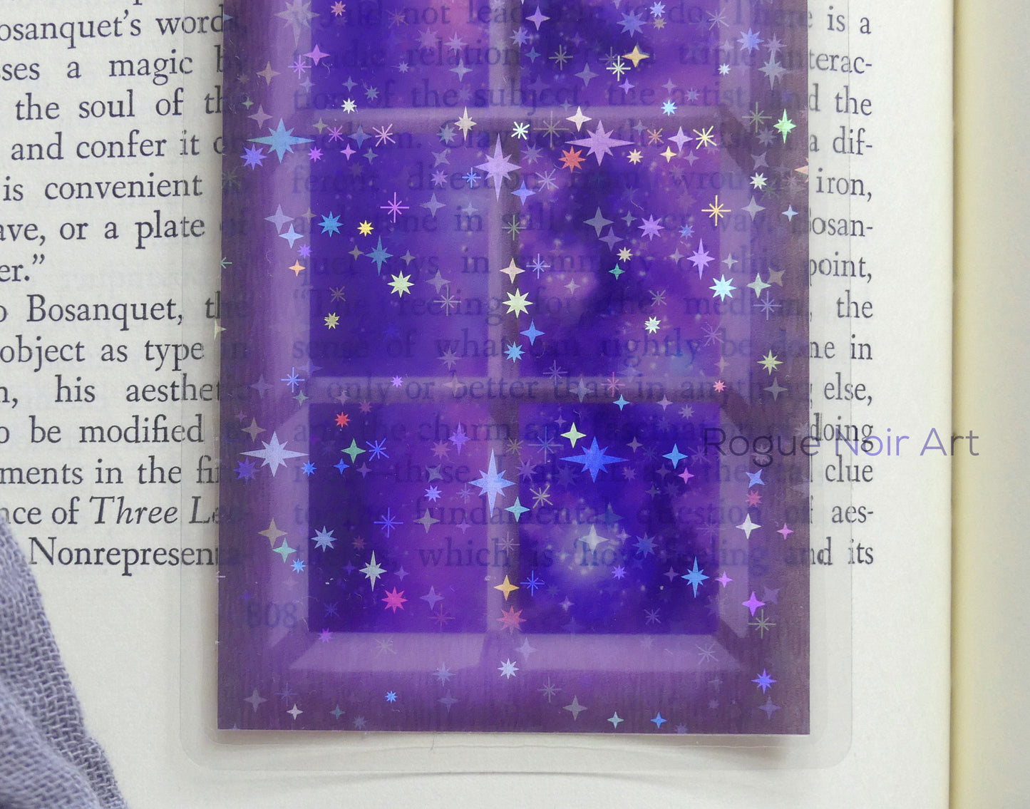 Holographic Translucent Bookmark - Cosmic Star Window
