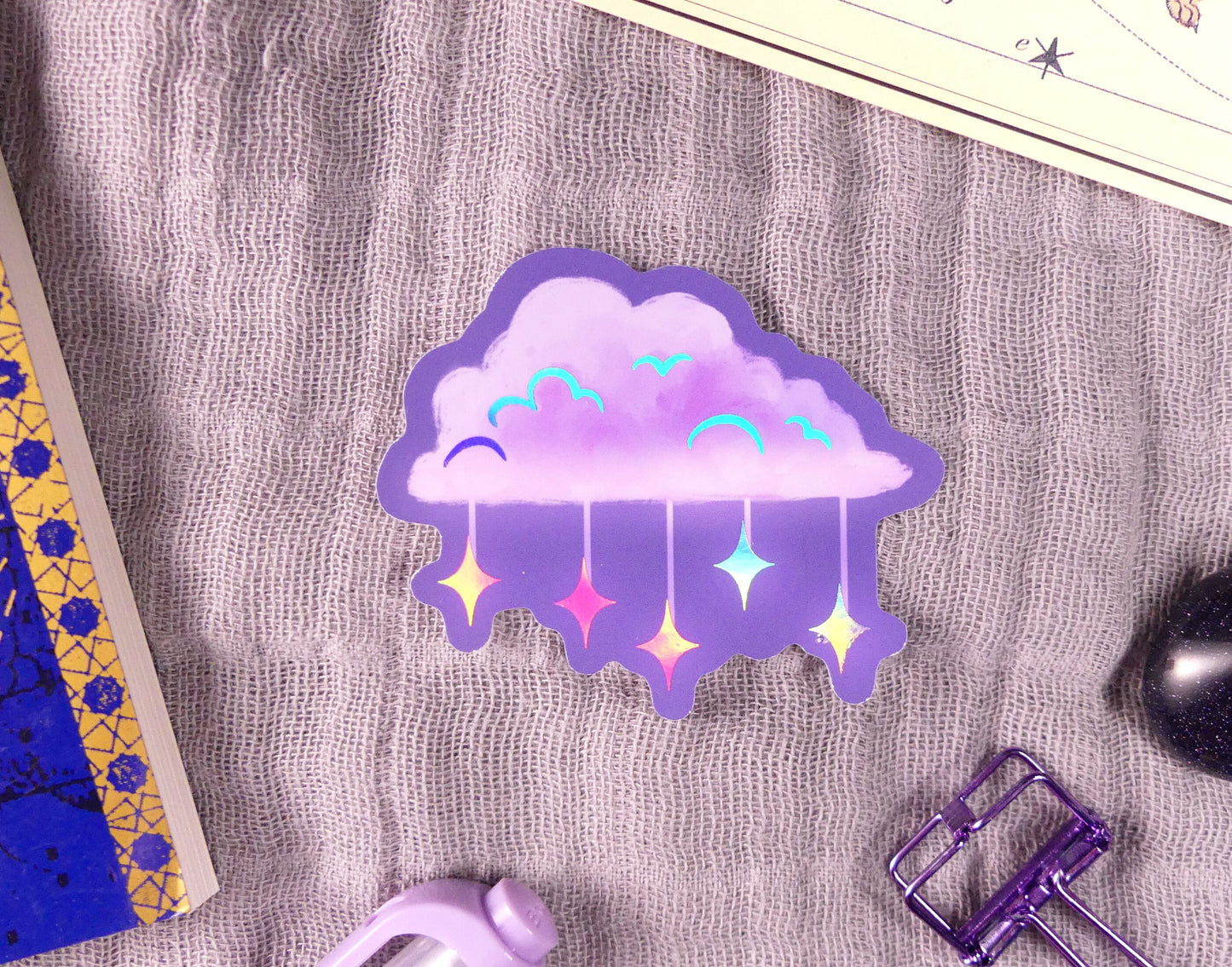 Lofi Cloud Sticker With Holographic Foil