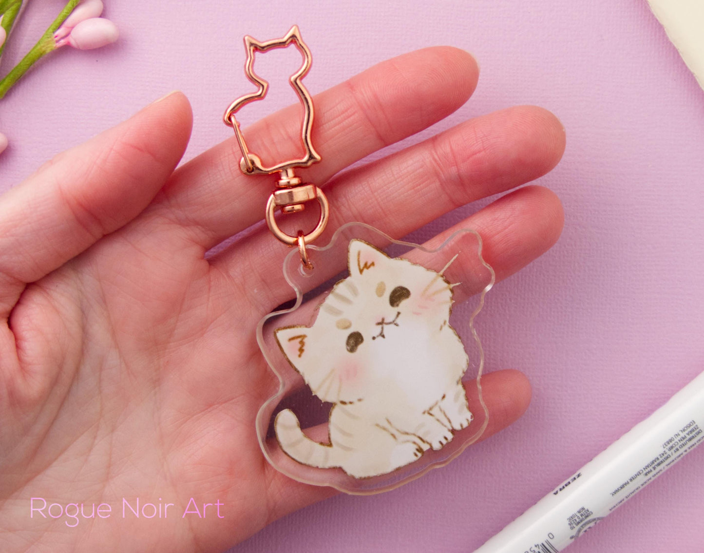 Cute Cat Acrylic Keychain