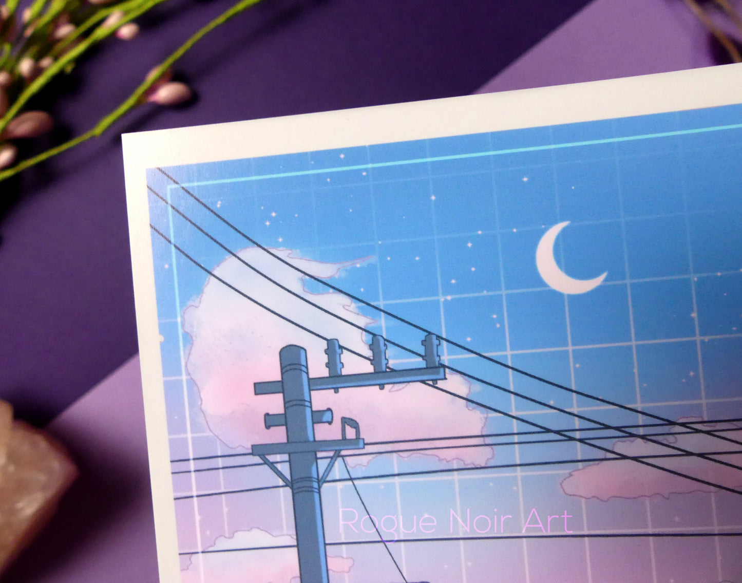 Polaroid Art Print: Lofi City Aesthetic Mini Art Print