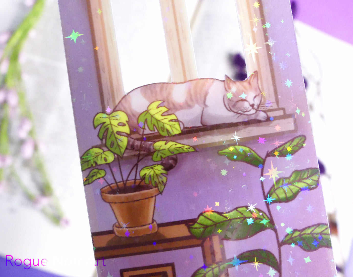 Lofi Cat Holographic Cutout Bookmark