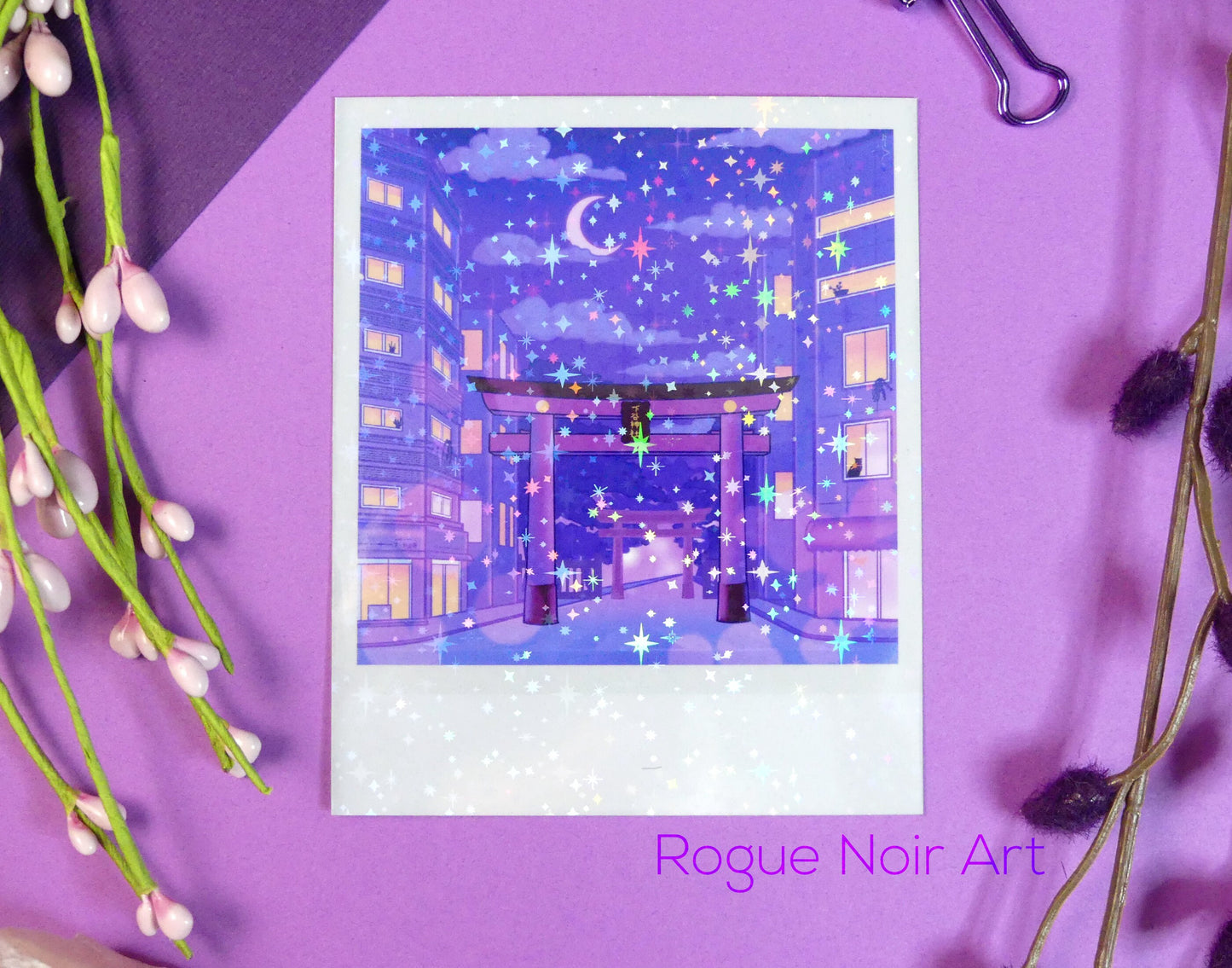 Holographic Polaroid Art Print: Tokyo Torii Gate