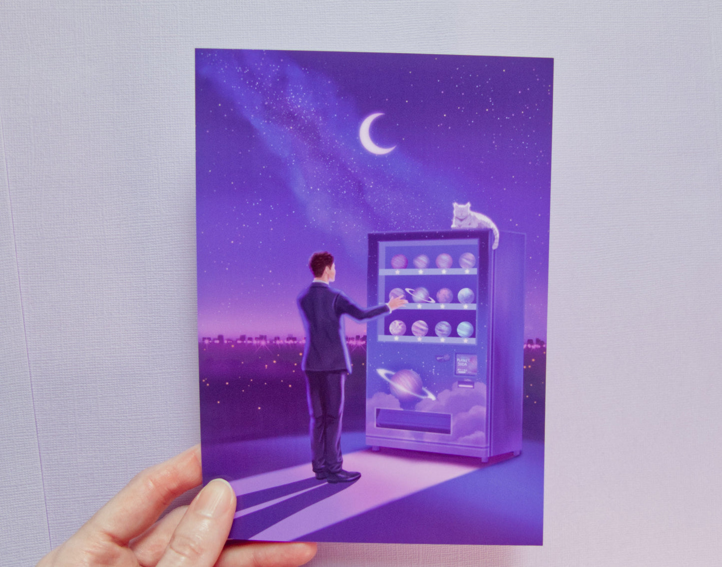 Dreamy Purple Celestial Art Print - Fantasy Illustration