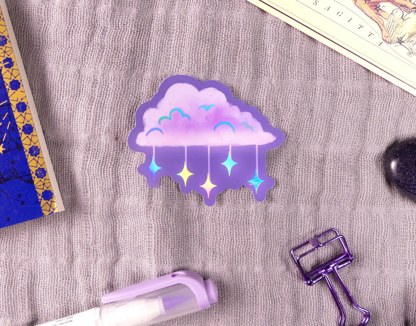 Lofi Cloud Sticker With Holographic Foil