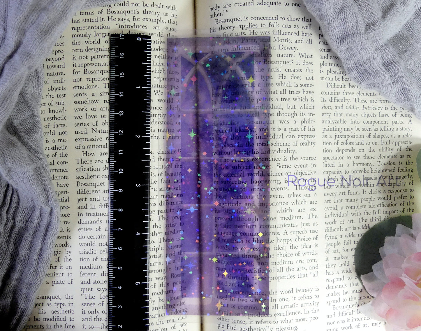 Holographic Translucent Bookmark - Cosmic Star Window