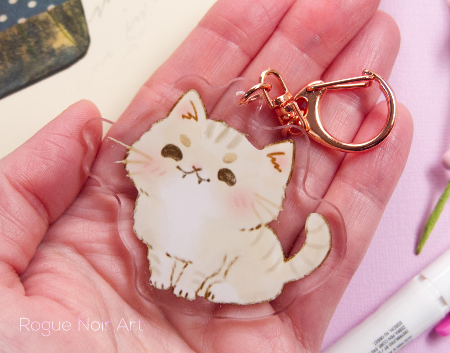 Cute Cat Acrylic Keychain