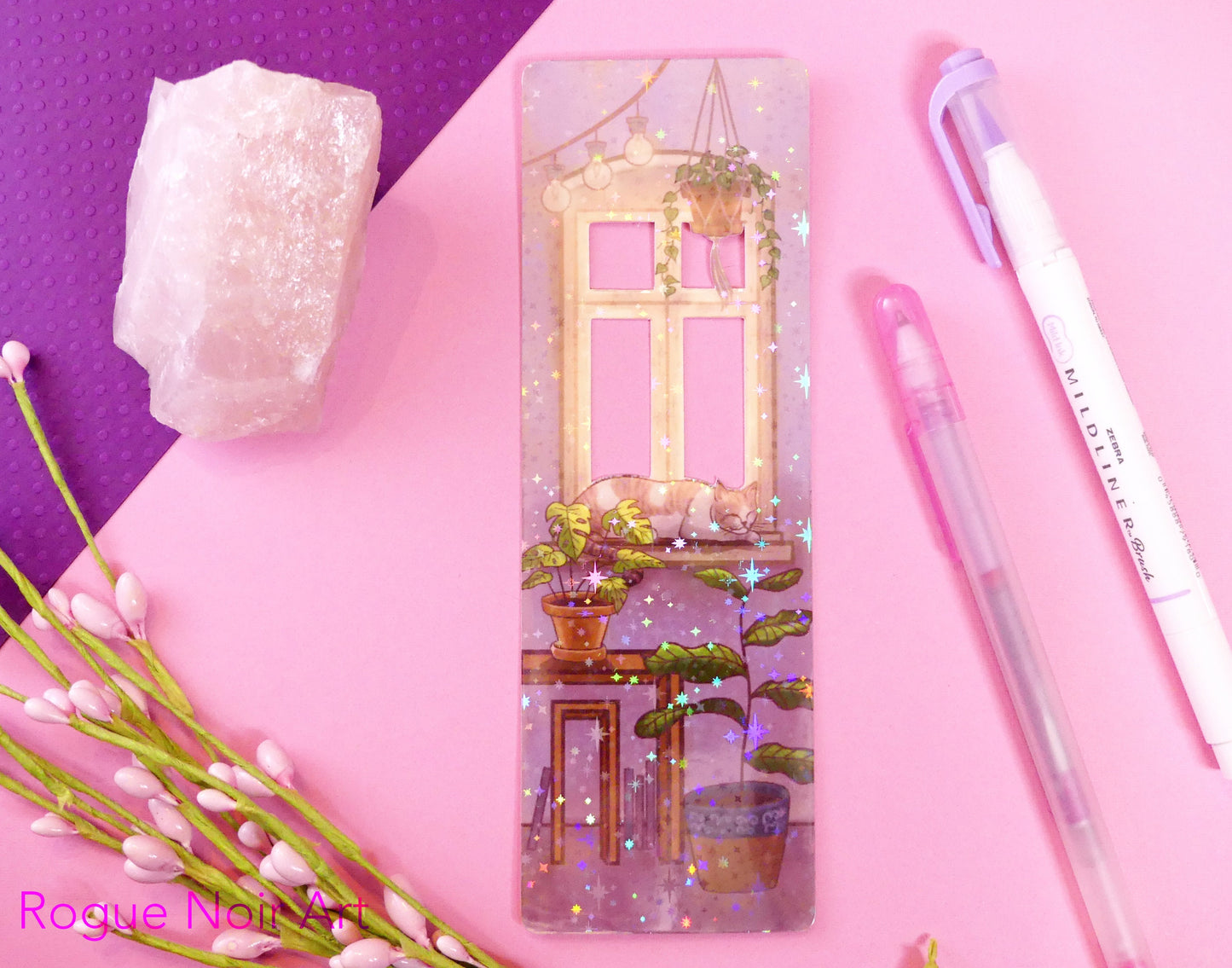 Lofi Cat Holographic Cutout Bookmark