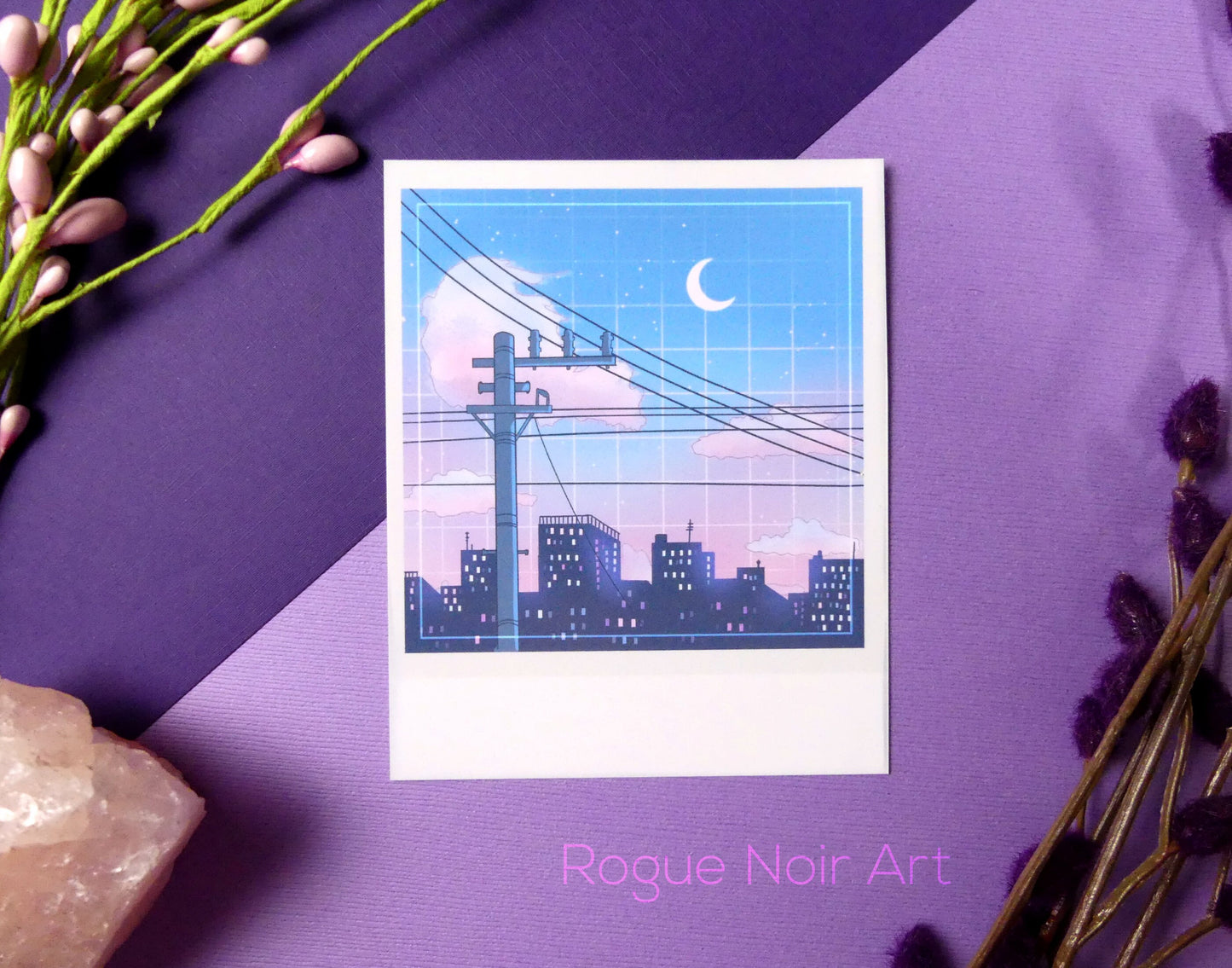 Polaroid Art Print: Lofi City Aesthetic Mini Art Print