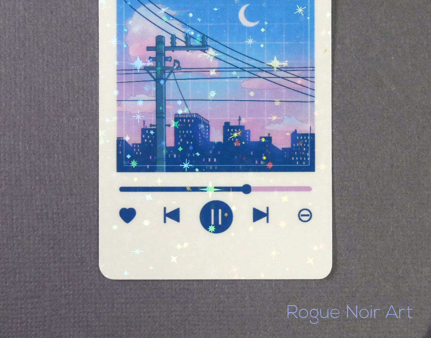 Holographic Lofi Sticker: Aesthetic Music Player