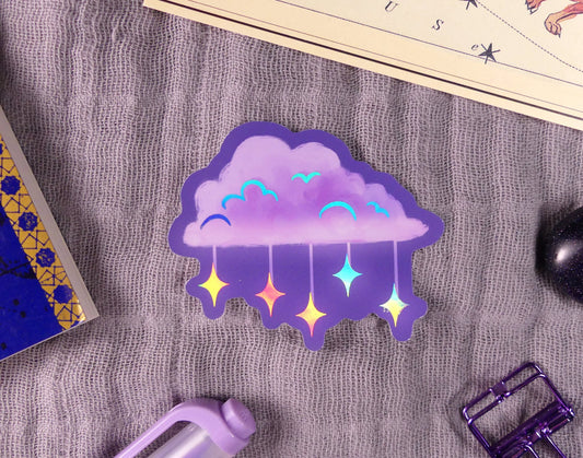 Lofi Cloud Sticker With Holographic Foil