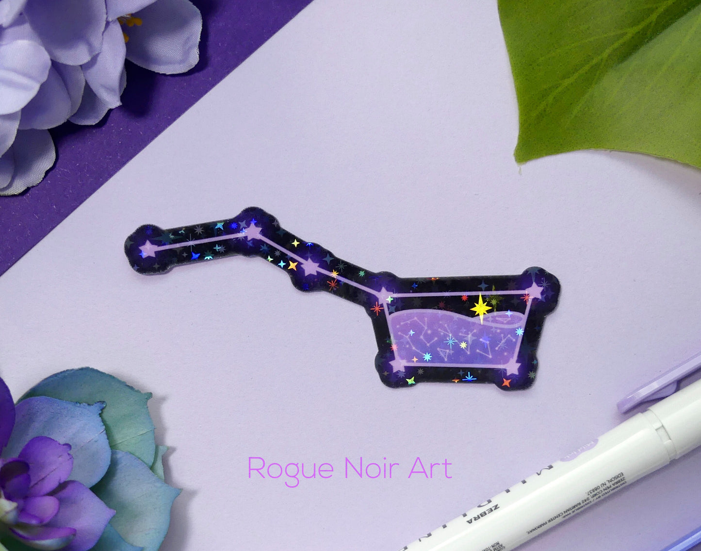 Holographic Star Sticker: Liquid Constellation