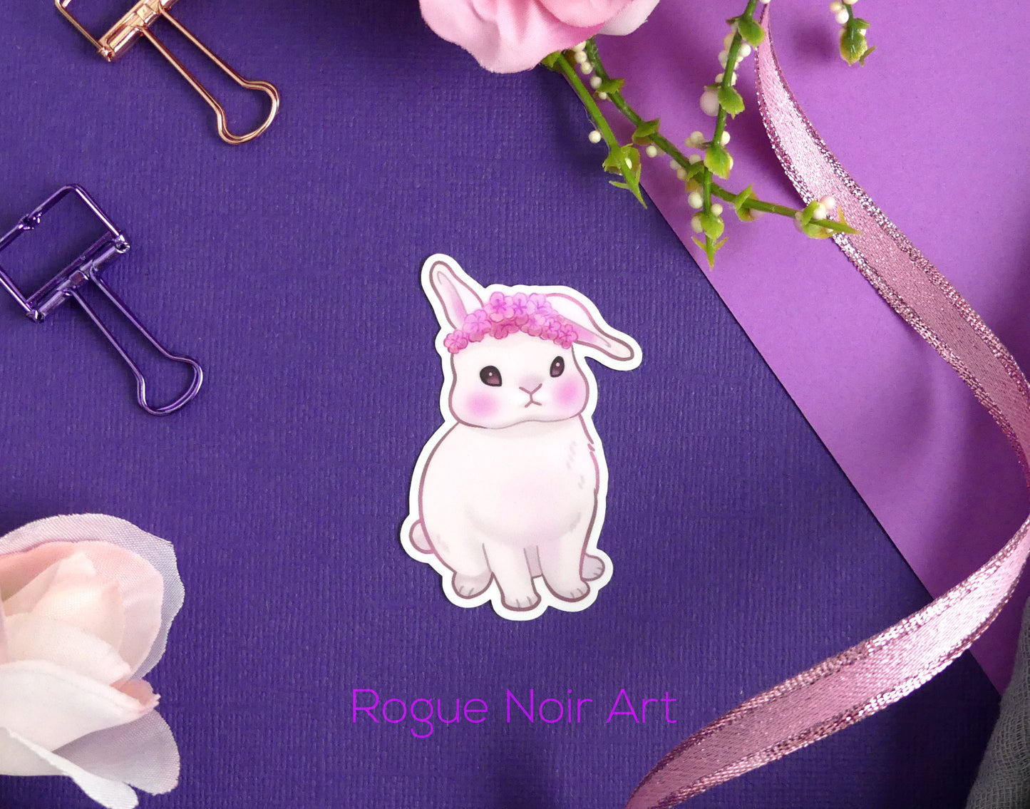 Cute Bunny Stickers: Holographic or Matte