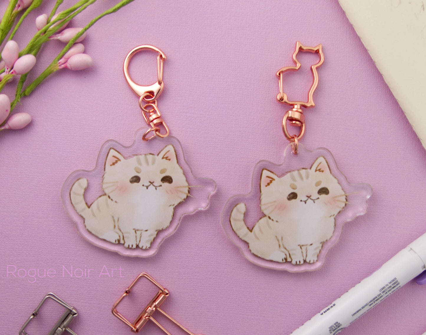 Cute Cat Acrylic Keychain