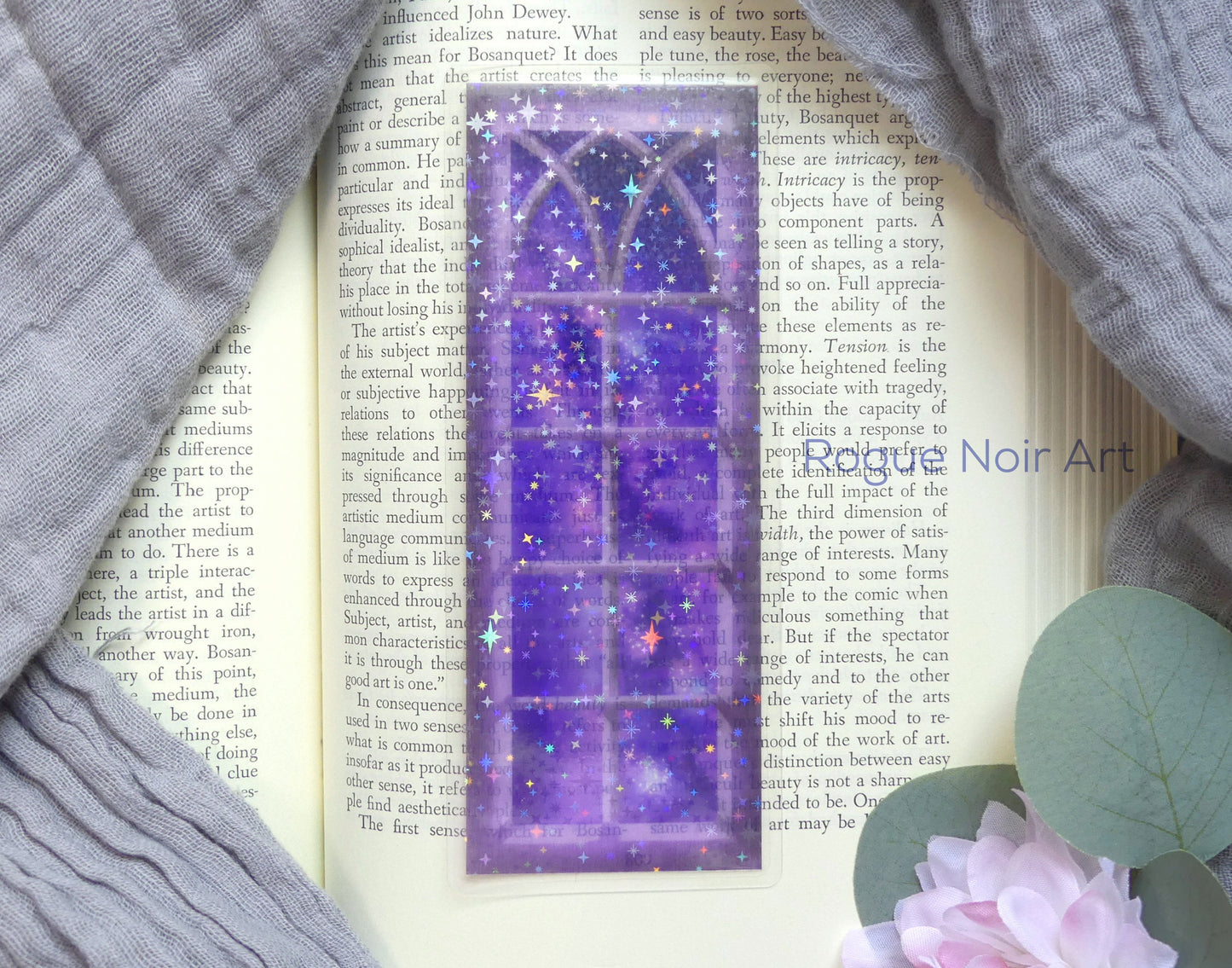 Holographic Translucent Bookmark - Cosmic Star Window