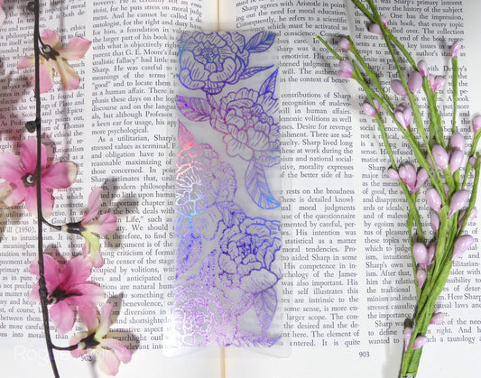 Peony Flower Bookmark - Foil and Vellum