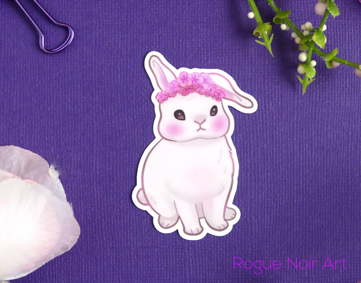 Cute Bunny Stickers: Holographic or Matte