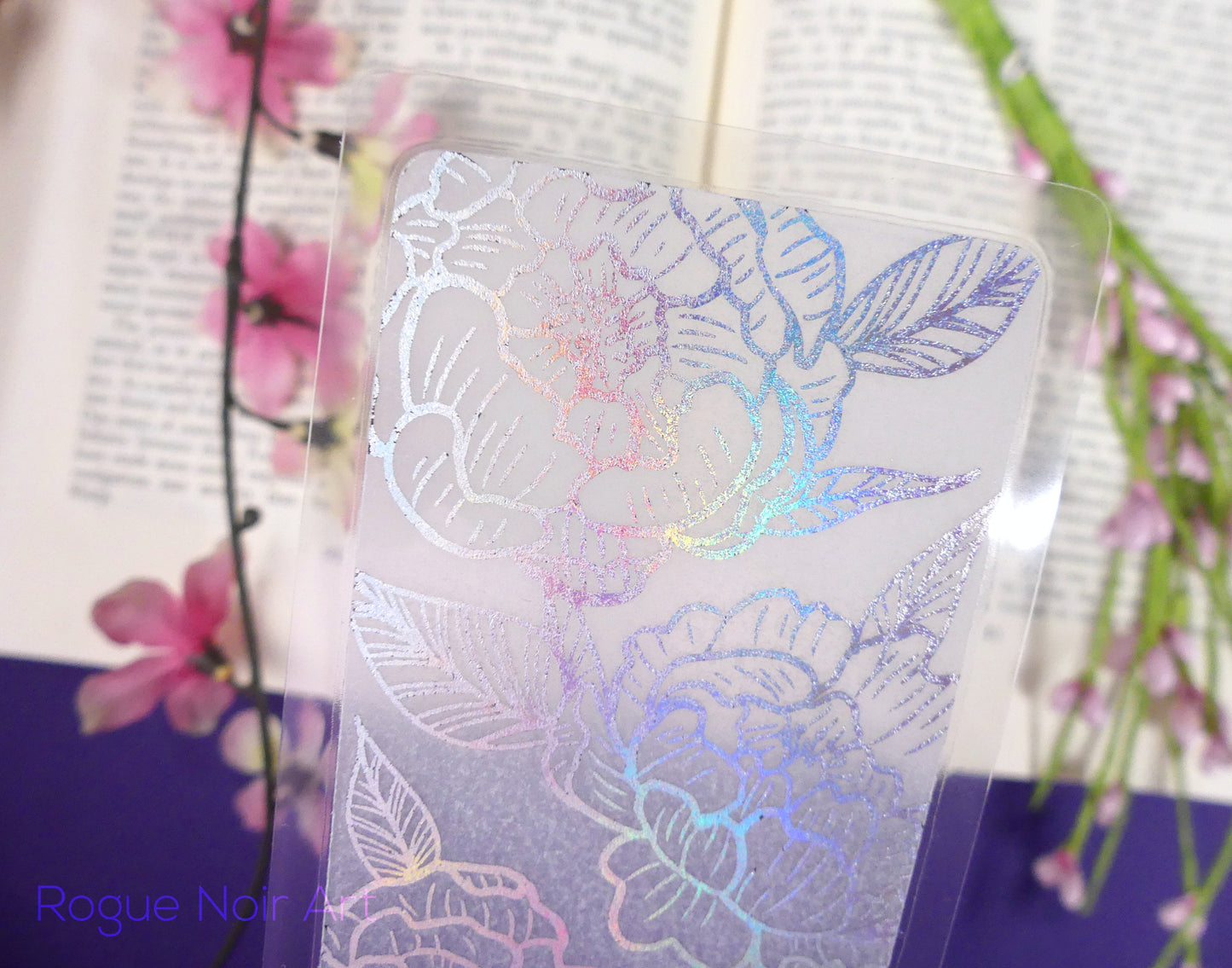 Peony Flower Bookmark - Holographic