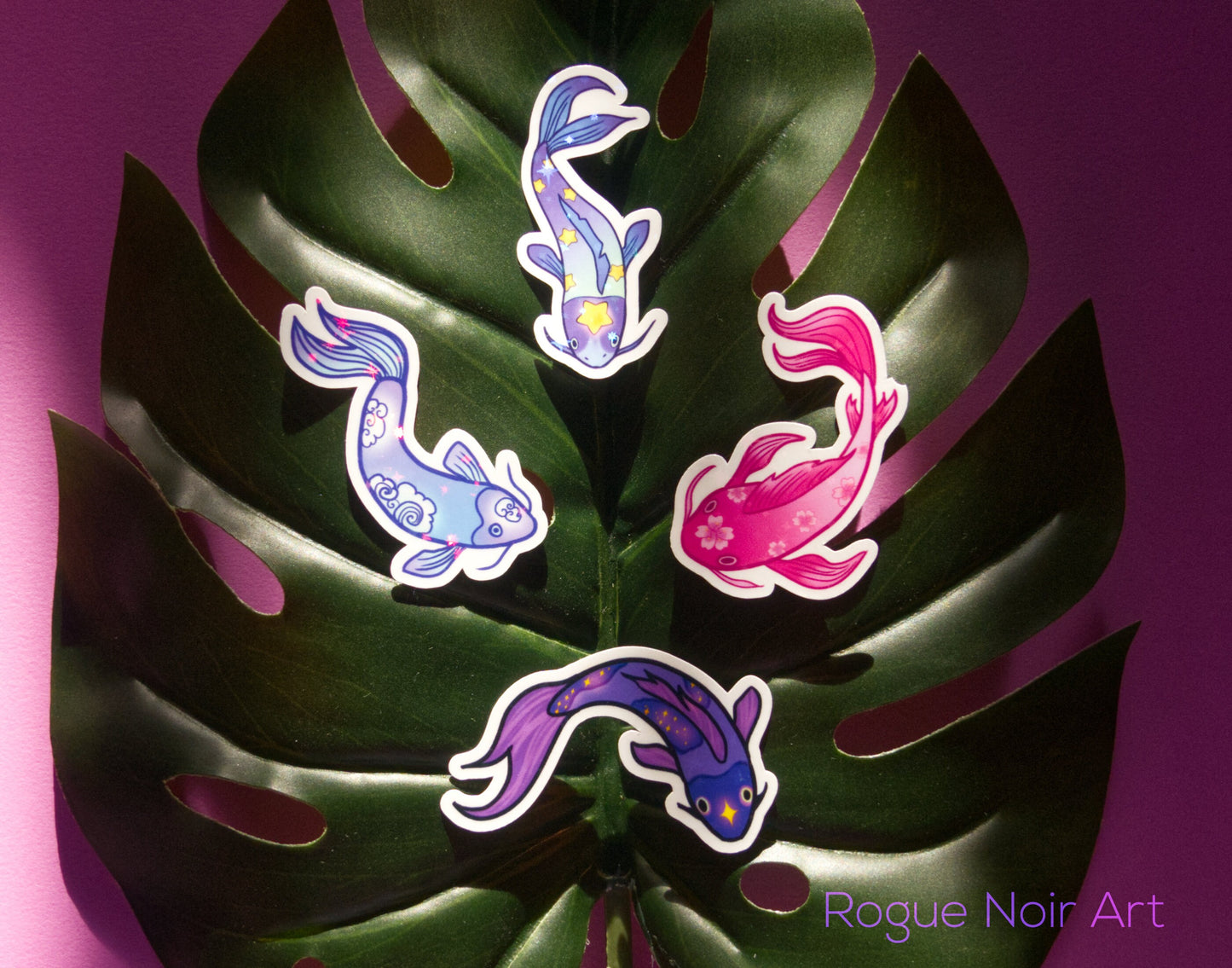 Koi Fish Holographic Sticker Pack | 12 Vinyl Stickers