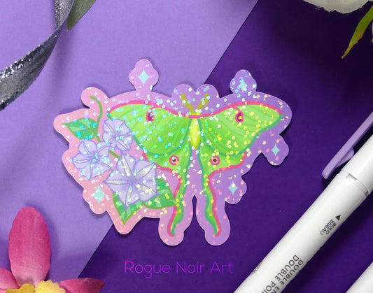 Holographic Luna Moth Sticker