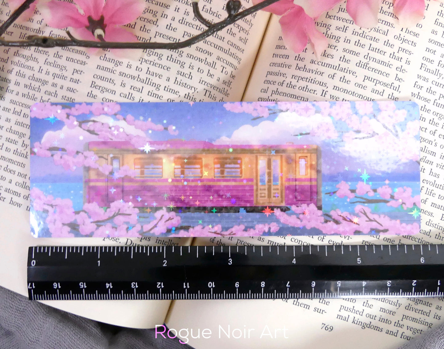 Cherry Blossom Holographic Bookmark