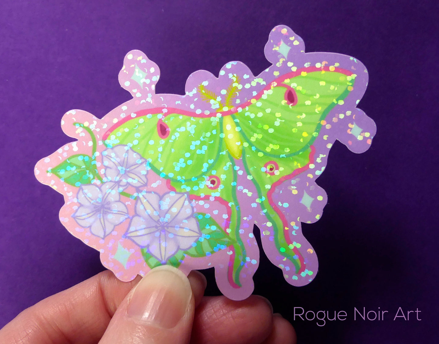 Holographic Luna Moth Sticker