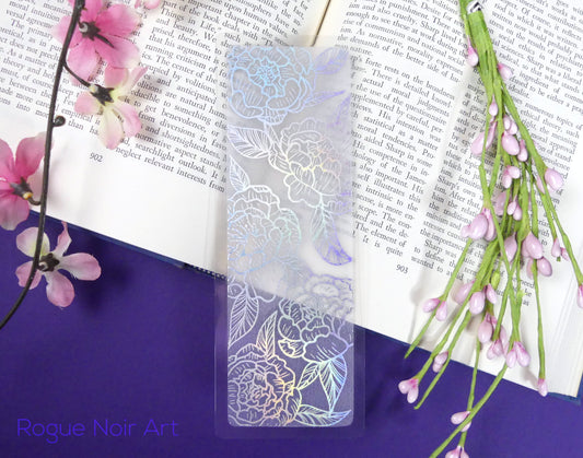 Peony Flower Bookmark - Holographic