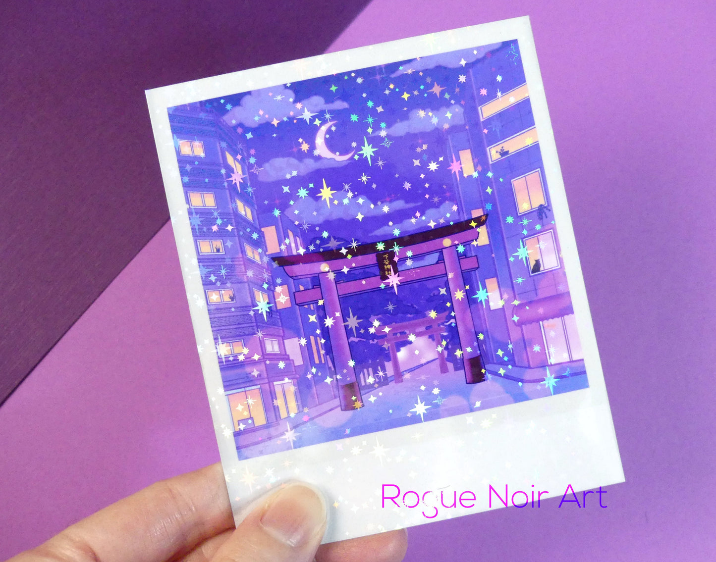 Holographic Polaroid Art Print: Tokyo Torii Gate