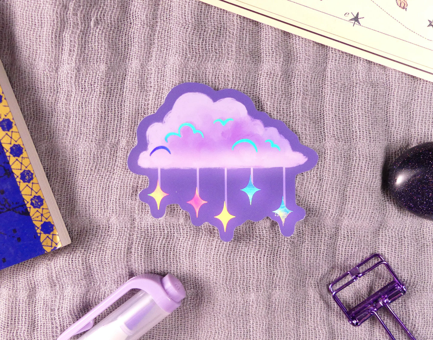 Lofi Cloud Sticker With Holographic Foil