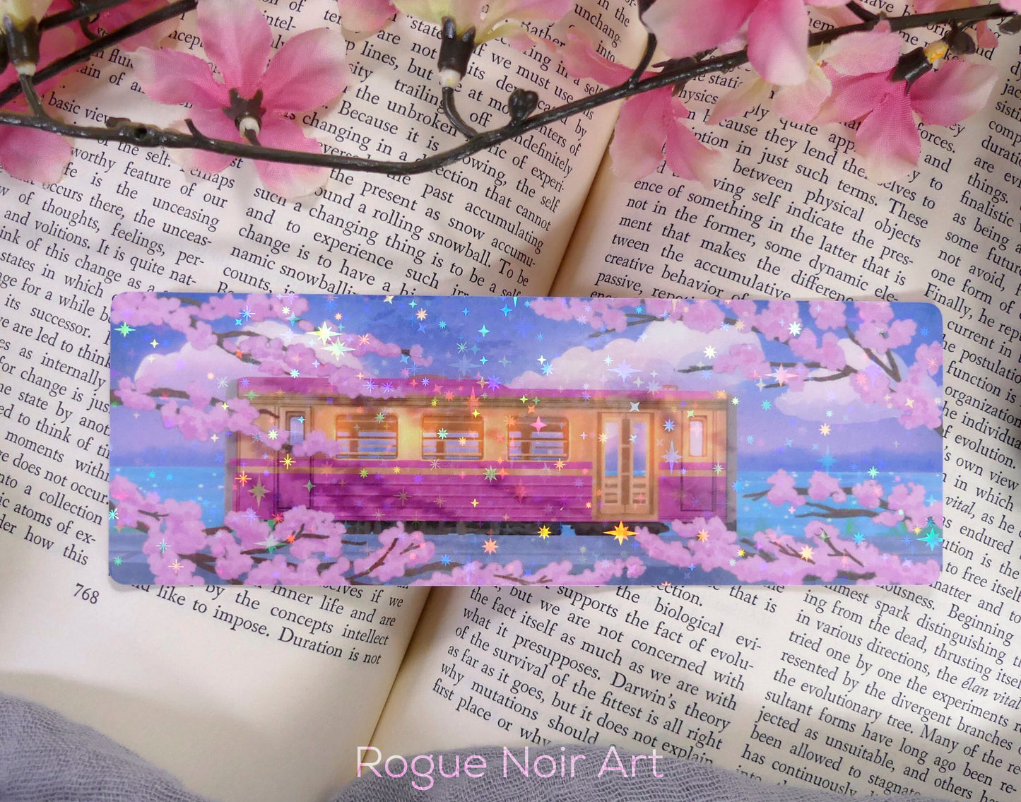 Cherry Blossom Holographic Bookmark