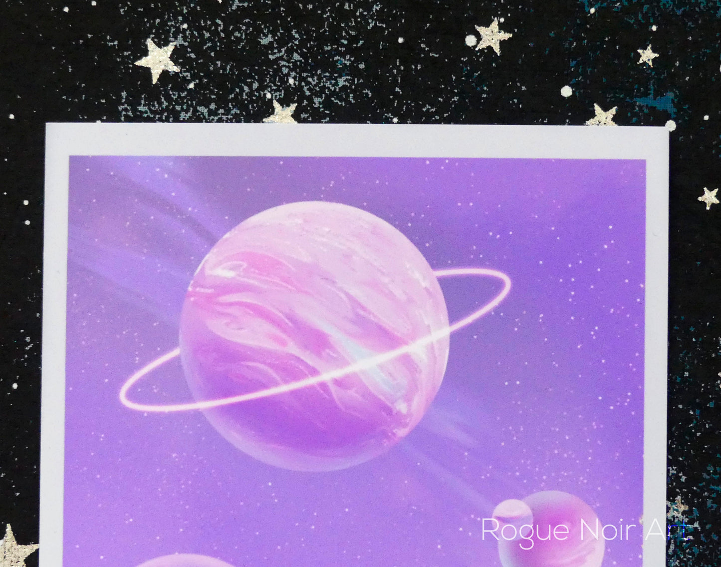 Polaroid Art Print: Pastel Planets