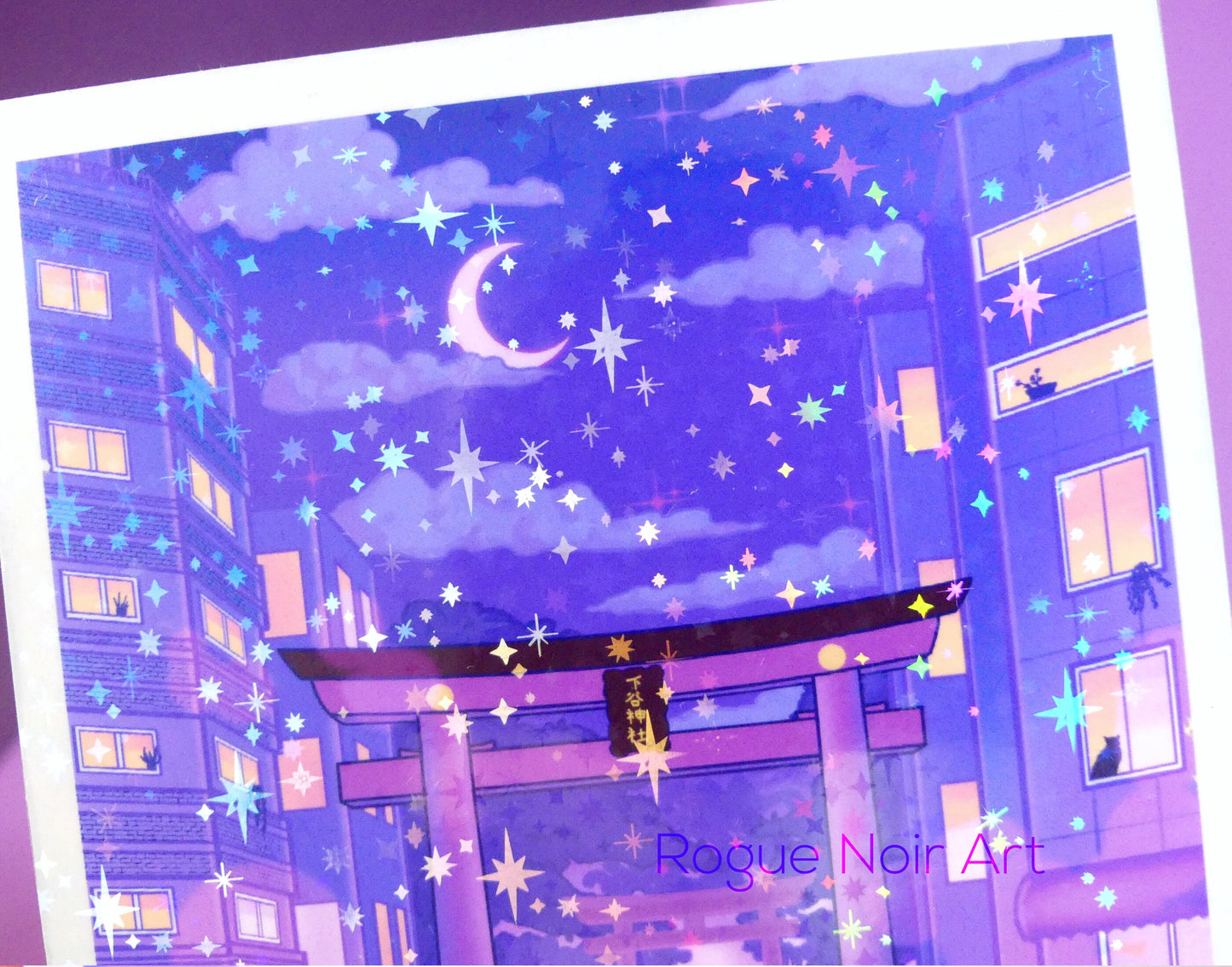 Holographic Polaroid Art Print: Tokyo Torii Gate