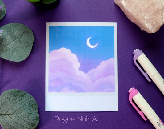 Polaroid Art Print: Lofi Clouds