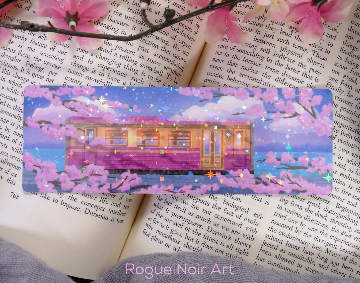 Cherry Blossom Holographic Bookmark