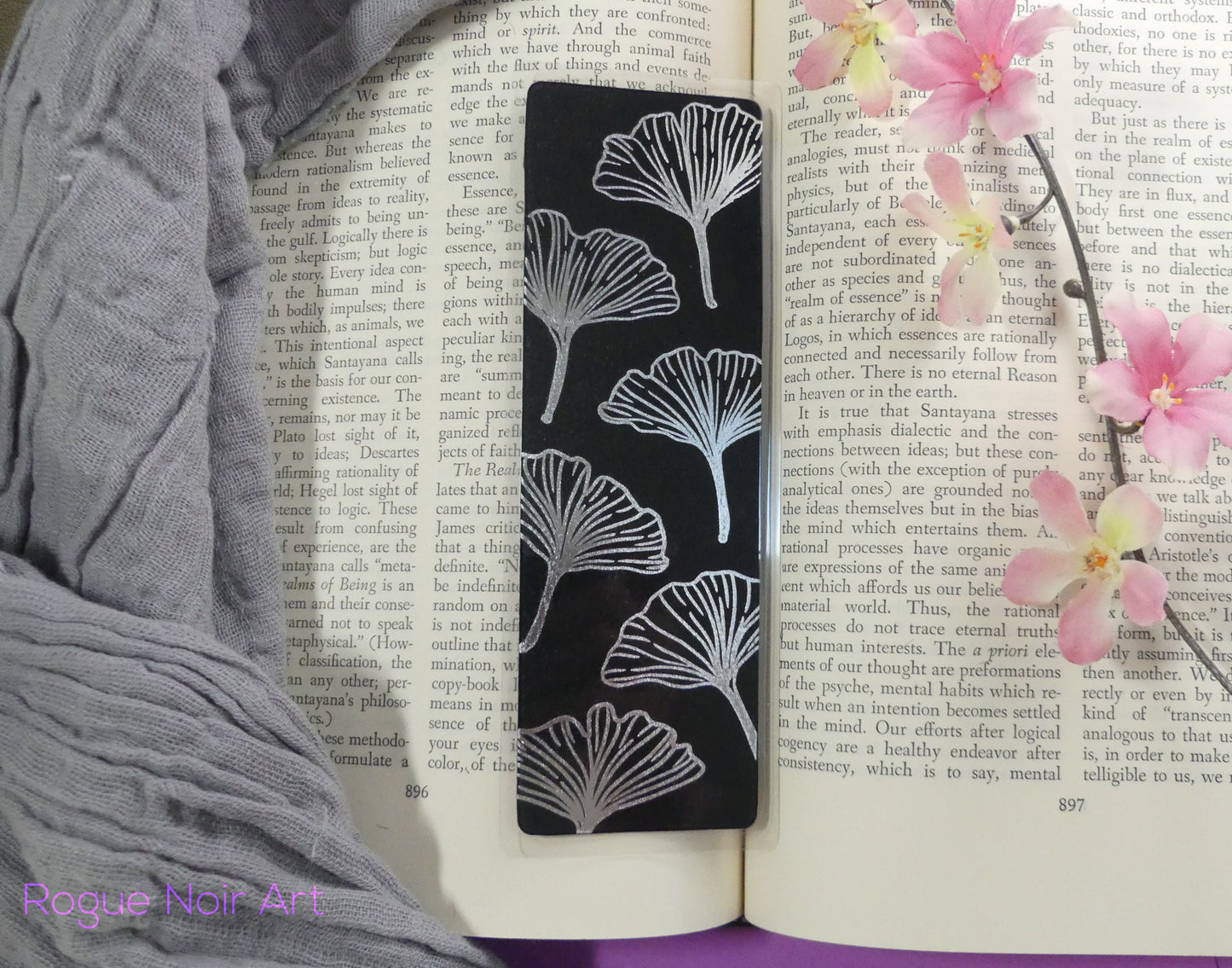 Gingko Leaves Foil Bookmark - Gold, White, Lilac, Teal, or Silver