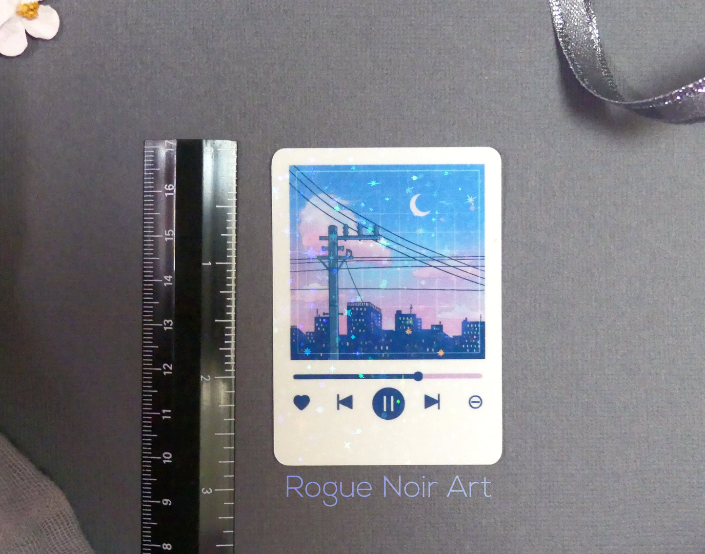 Holographic Lofi Sticker: Aesthetic Music Player