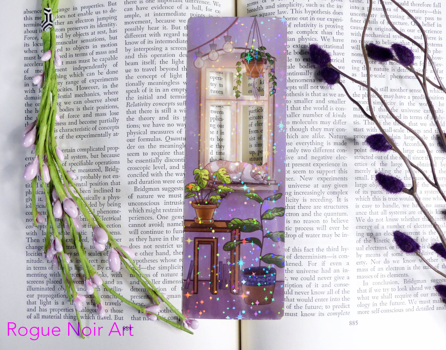 Lofi Cat Holographic Cutout Bookmark