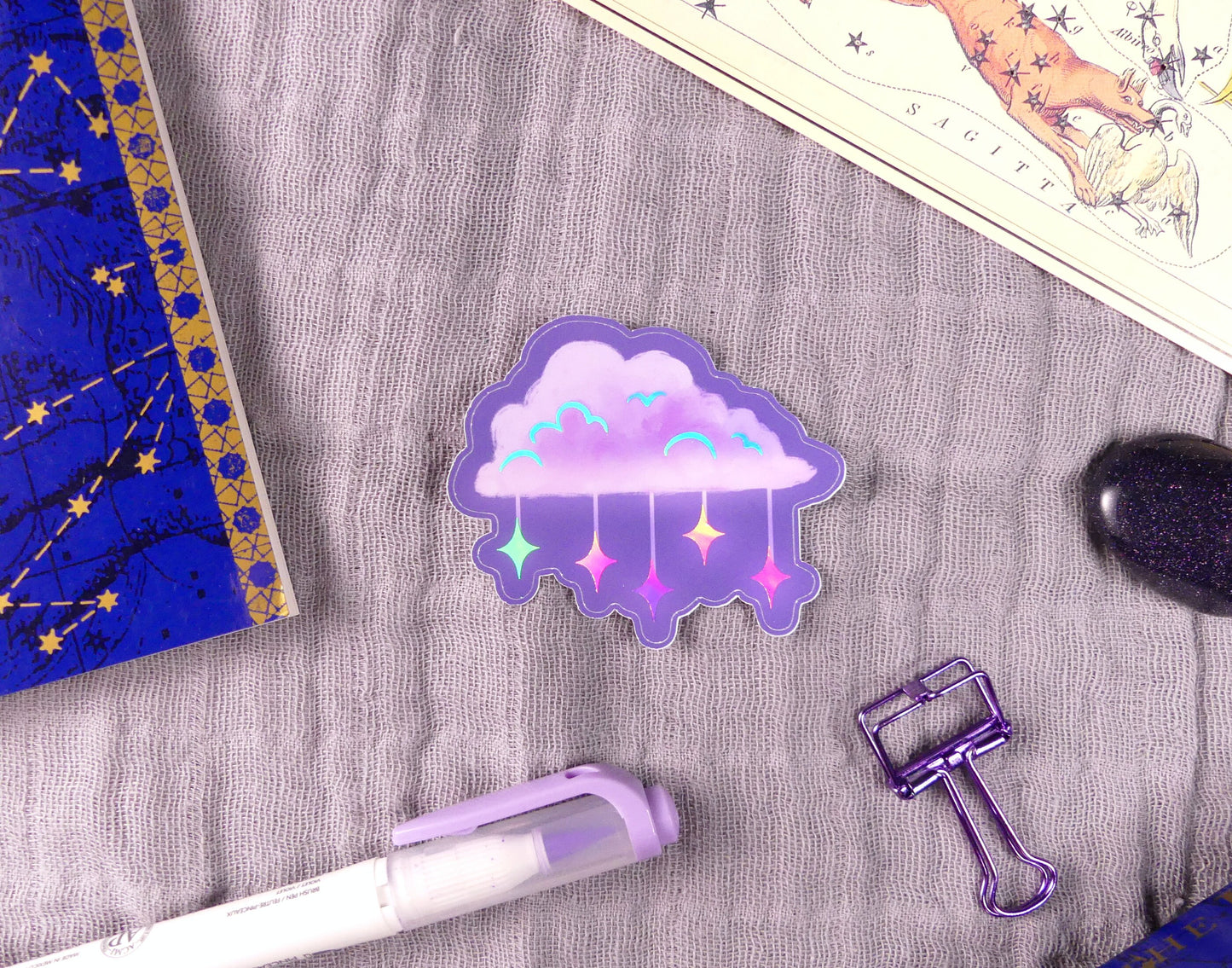 Lofi Cloud Sticker With Holographic Foil