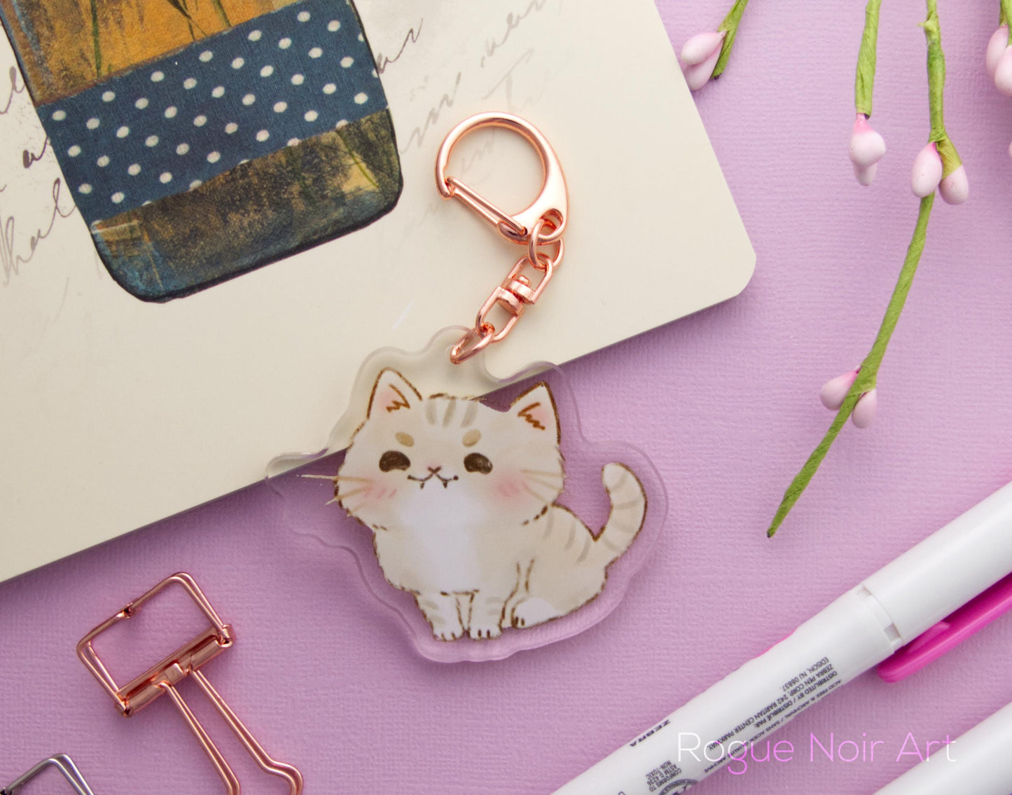 Cute Cat Acrylic Keychain